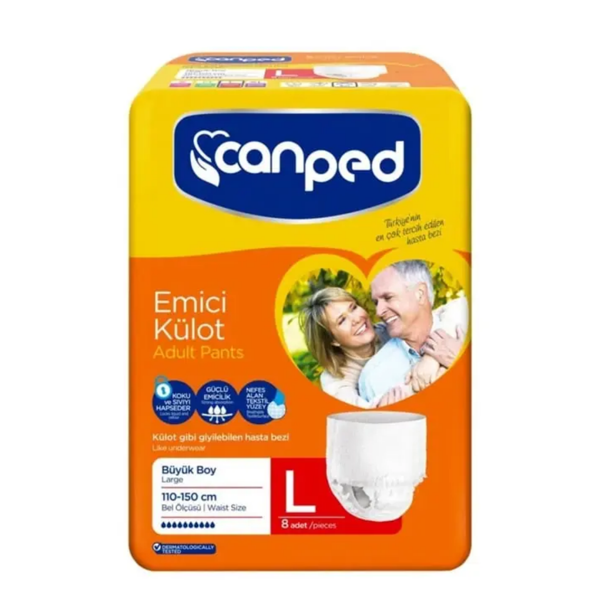 Canped Hasta Bezi Emici Külot L Beden Büyük 8 Adet