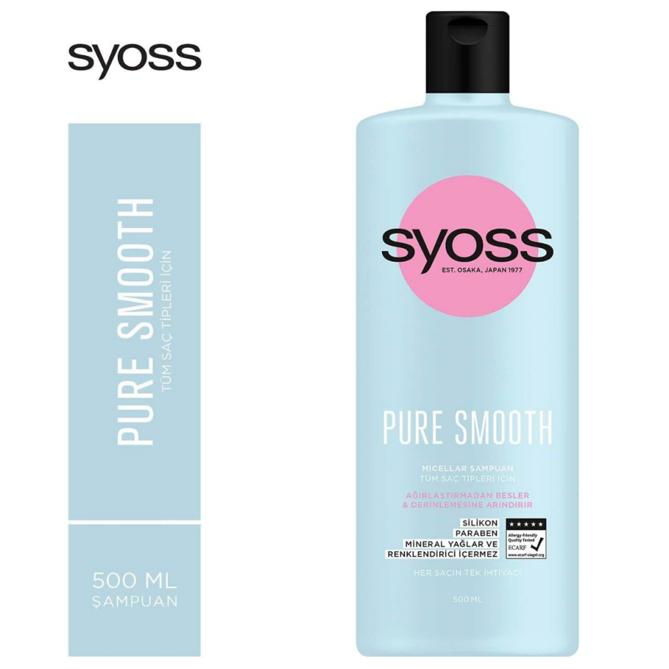 Syoss Pure Smooth Micellar Silikonsuz Şampuan 500 ml