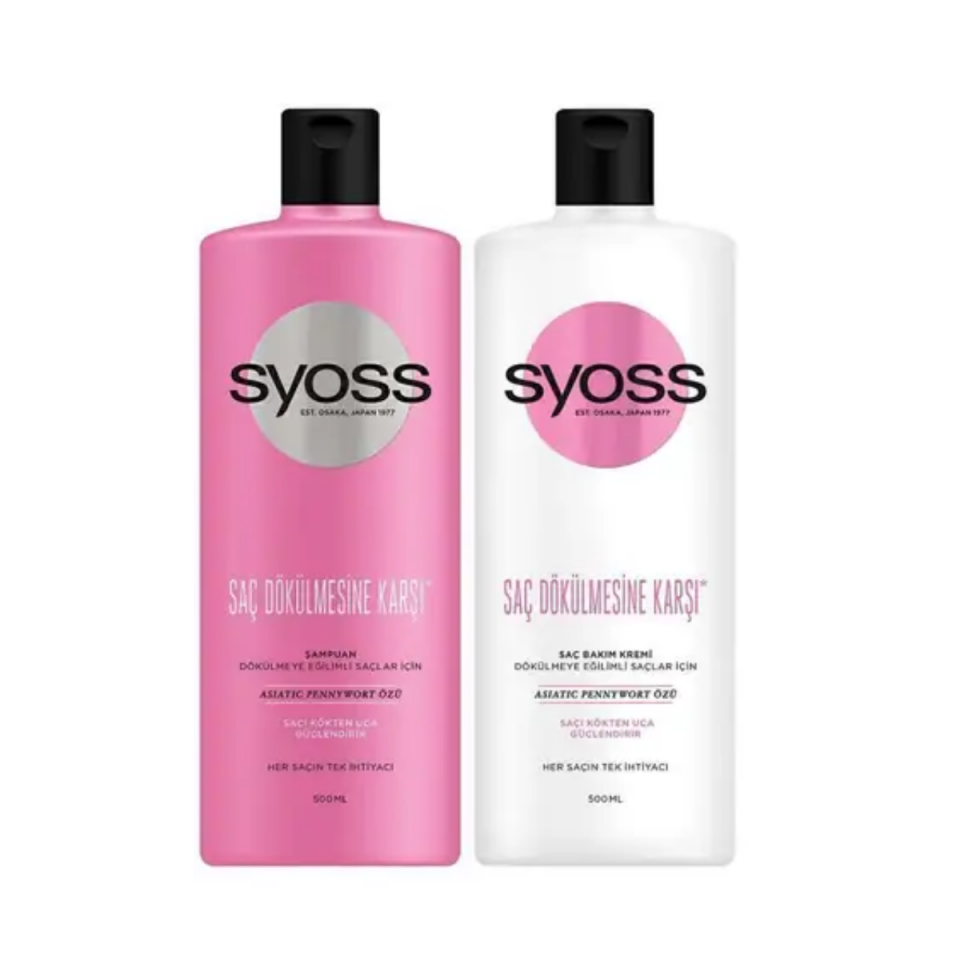 Syoss Saç Dökülmesine Karşı Şampuan 500 ml +Syoss Saç Dökülmesine Karşı Saç Kremi 500 ml