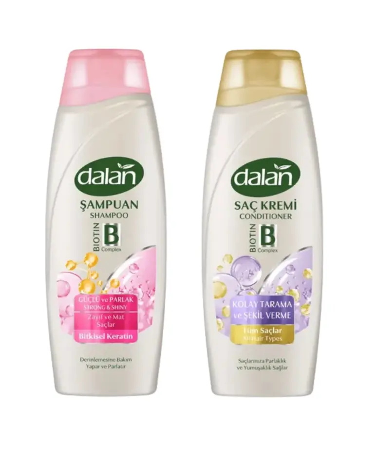 Dalan Güçlü ve Parlak Saçlar İçin Şampuan 450 Ml + Dalan Saç Kremi 450 Ml 2'Li Saç Bakım Seti