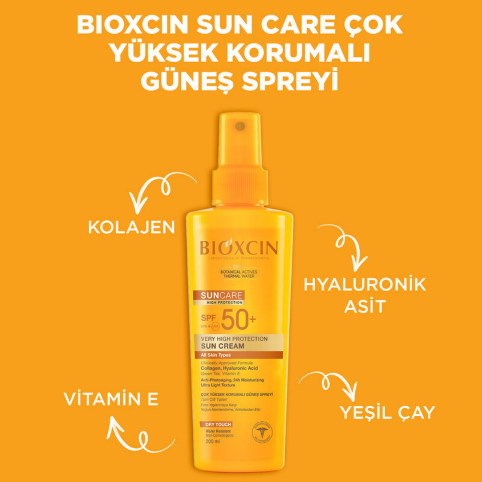 Bioxcin Sun Care Tüm Ciltler için Güneş Spreyi SPF 50+ 200 ml
