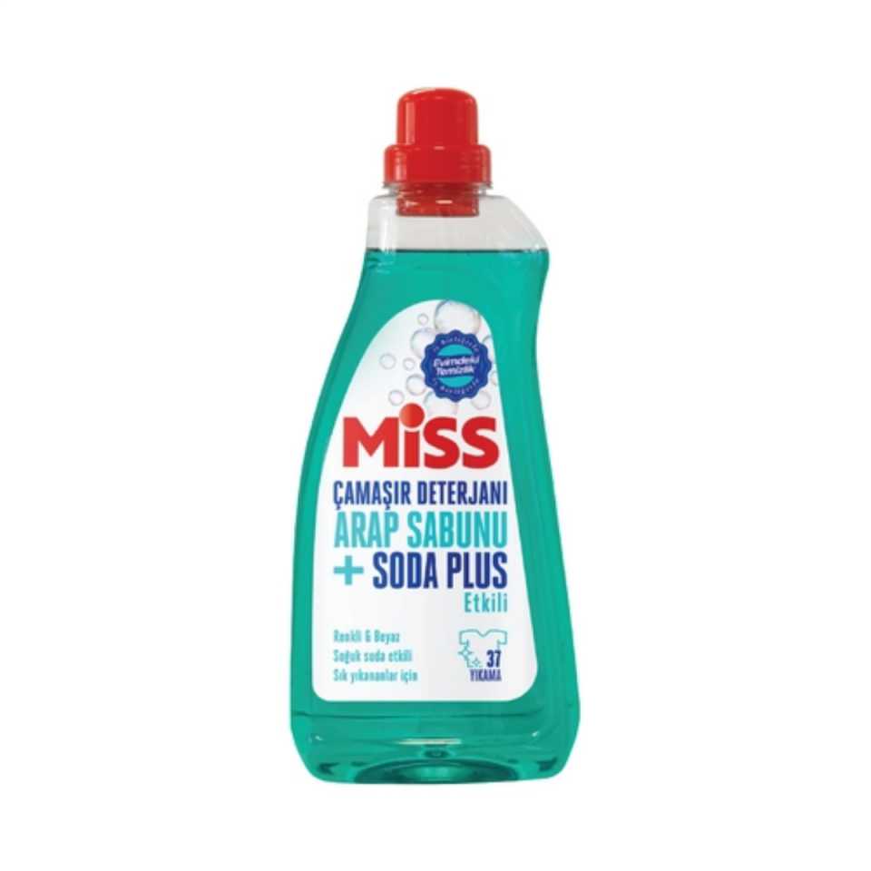 Miss Arap Sabunu ve Soda Plus Etkili Sıvı Çamaşır Deterjanı Renkli & Beyaz 1500 ml