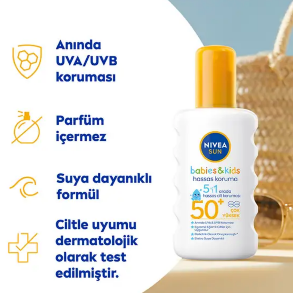 Nivea Sun Çocuk Hassas Güneş Sprey Spf50 + 200 Ml
