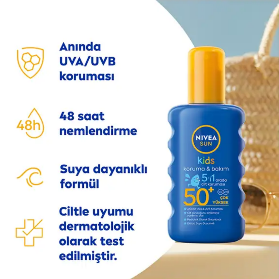 Nivea Sun Çocuk Nemlendirici Güneş Spreyi Renkli Spf50 + 200 Ml