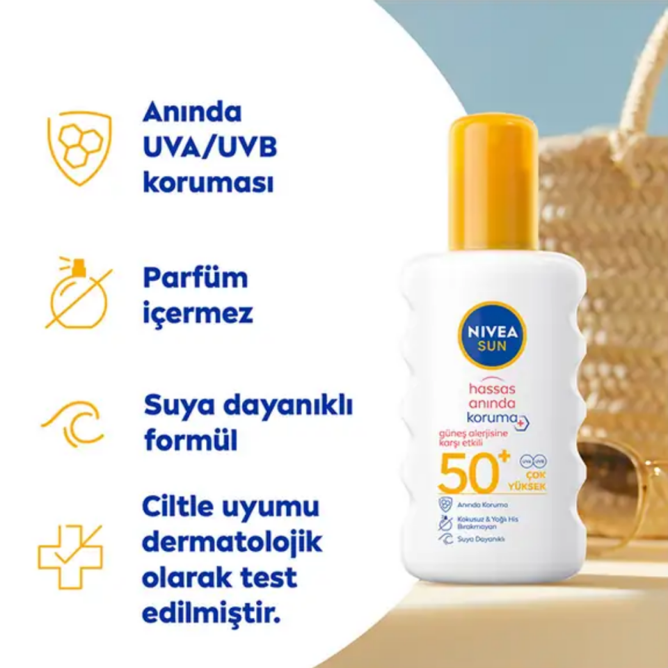 Nivea Sun Ultra Hassas Güneş Alerjisi Sprey Spf 50 +200 Ml