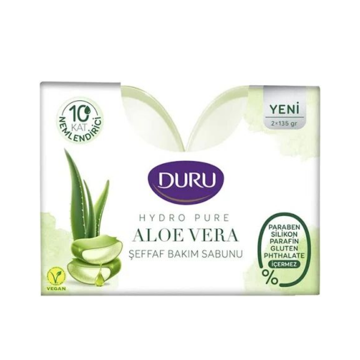 Duru Hydro Pure Aloe Vera Şeffaf Duş Bakım Sabunu 2 x 135 gr