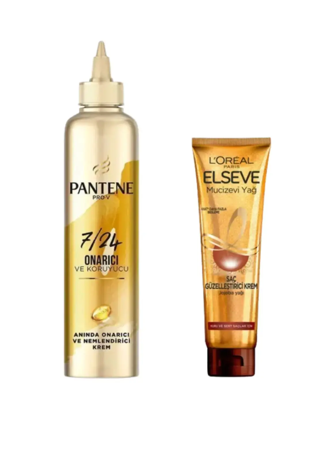 ELSEVE Mucizevi Yağ Kuru Saçlar İçin Saç Krem 150 ml + Pantene Onarıcı Ve Koruyucu Saç Krem 300 ml