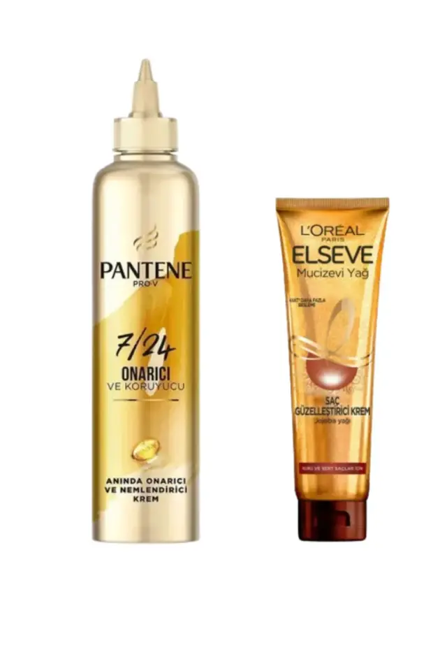 ELSEVE Mucizevi Yağ Kuru Saçlar İçin Saç Krem 150 ml + Pantene Onarıcı Ve Koruyucu Saç Krem 300 ml