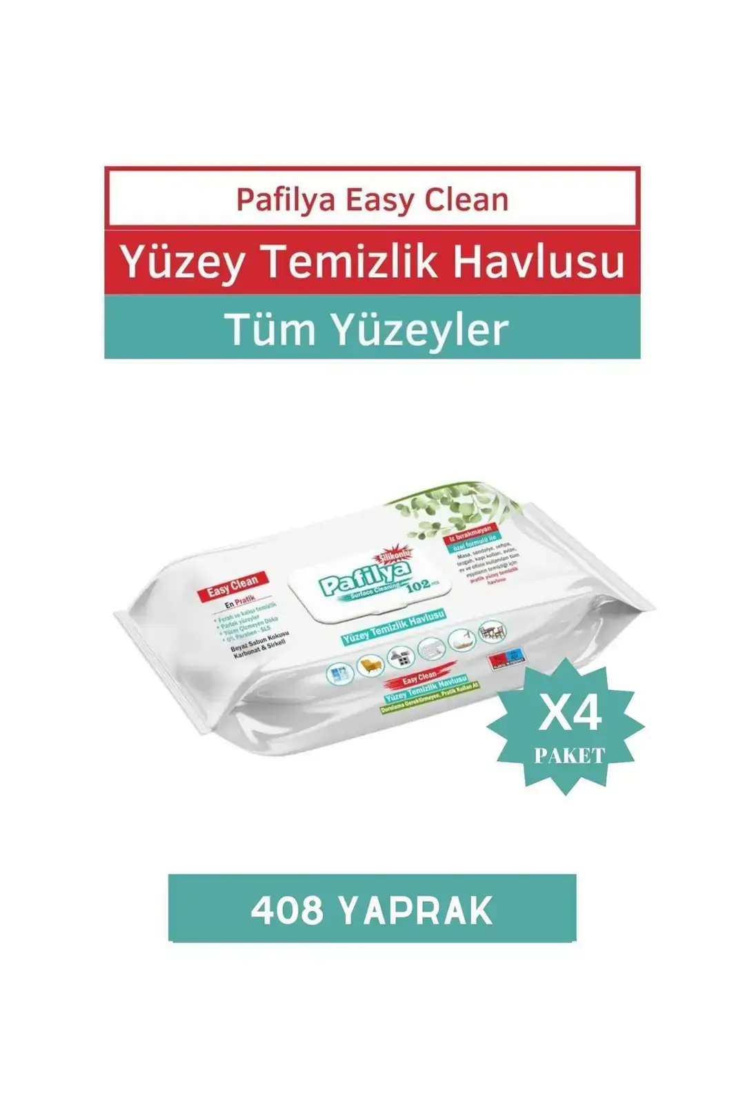 Easy Clean Yüzey Temizlik Havlusu 4x102 (408 Yaprak)