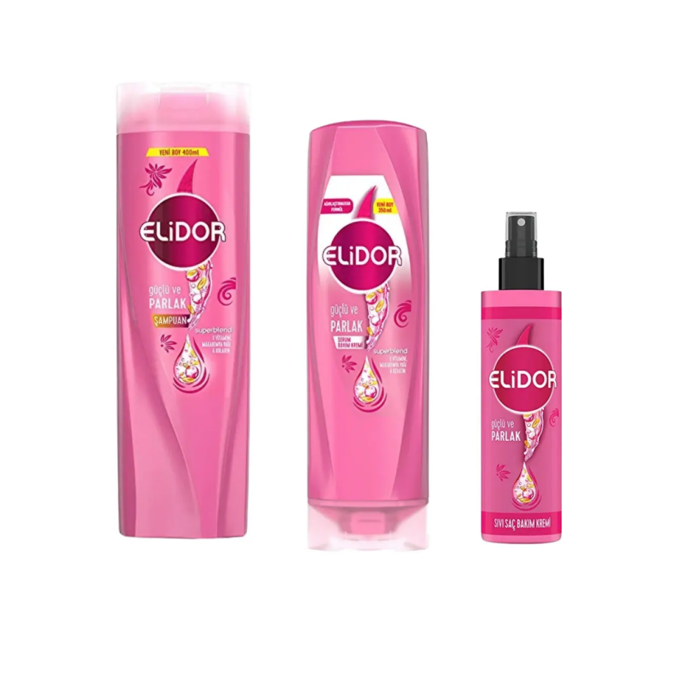 Elidor Superblend Güçlü ve Parlak Saçlar İçin 3'Lü Saç Bakım Seti