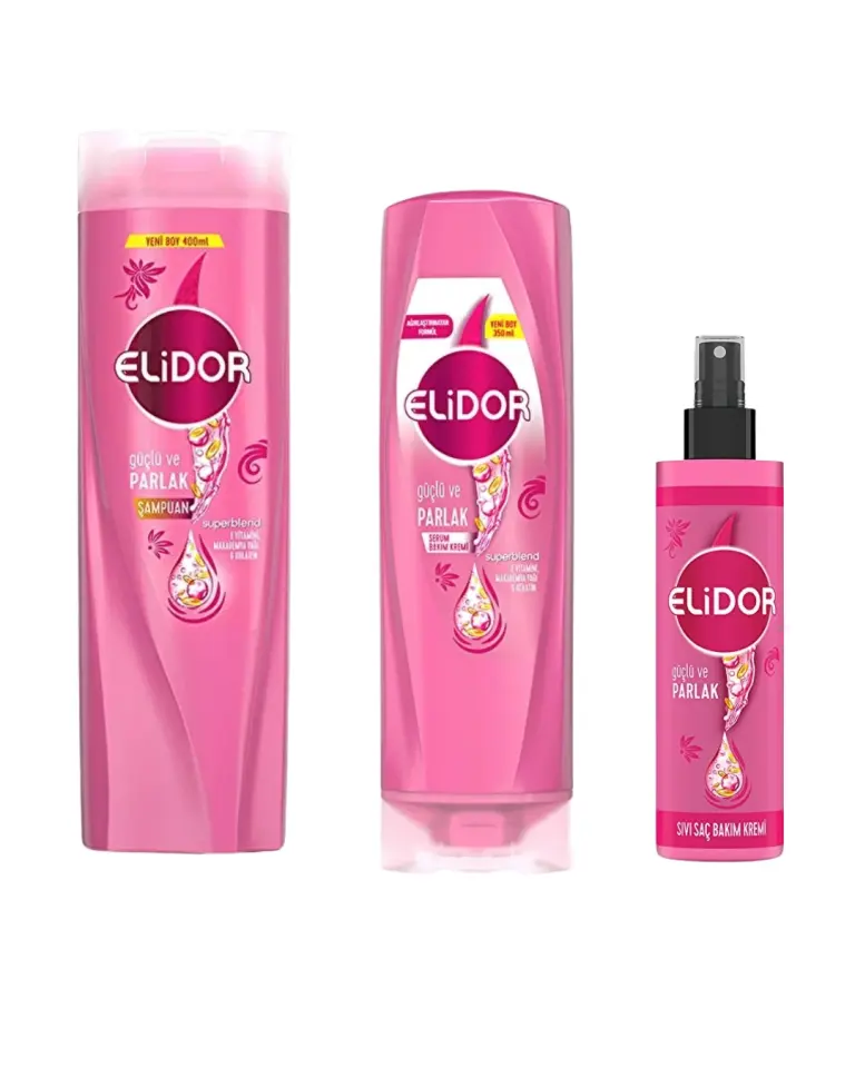 Elidor Superblend Güçlü ve Parlak Saçlar İçin 3'Lü Saç Bakım Seti