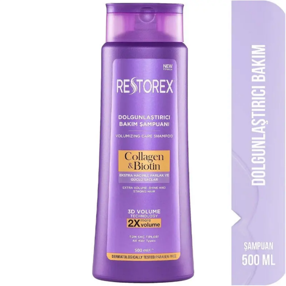 Restorex Collagen Biotin Dolgunlaştırıcı Etkili Saç Bakım Şampuanı 500ml