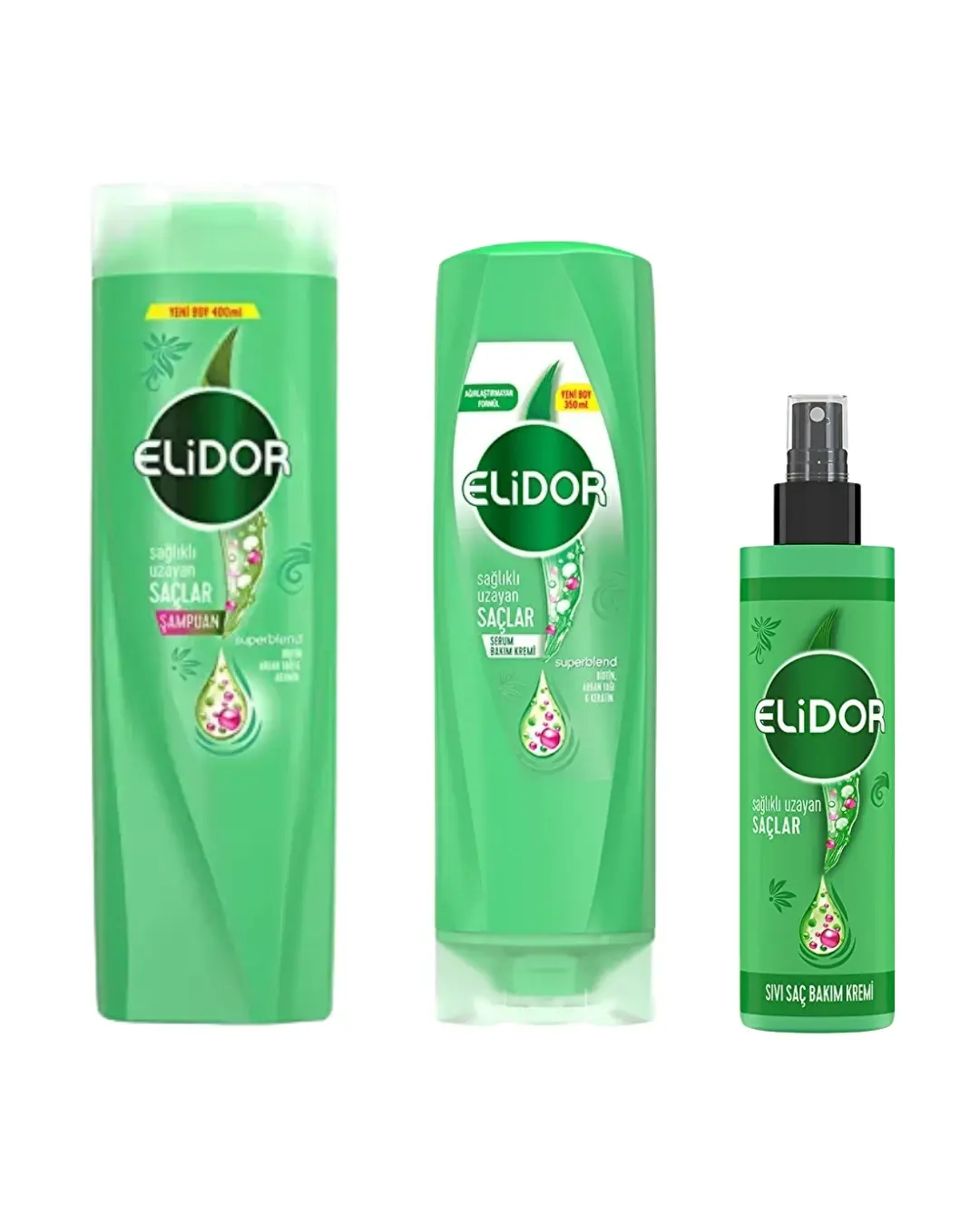 Elidor Superblend Sağlıklı Uzayan Saçlar İçin 3'Lü Saç Bakım Seti