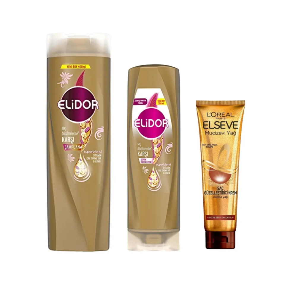 Elidor Superblend Serum Saç Dökülmelerine Karşı 3'Lü Saç Bakım Seti