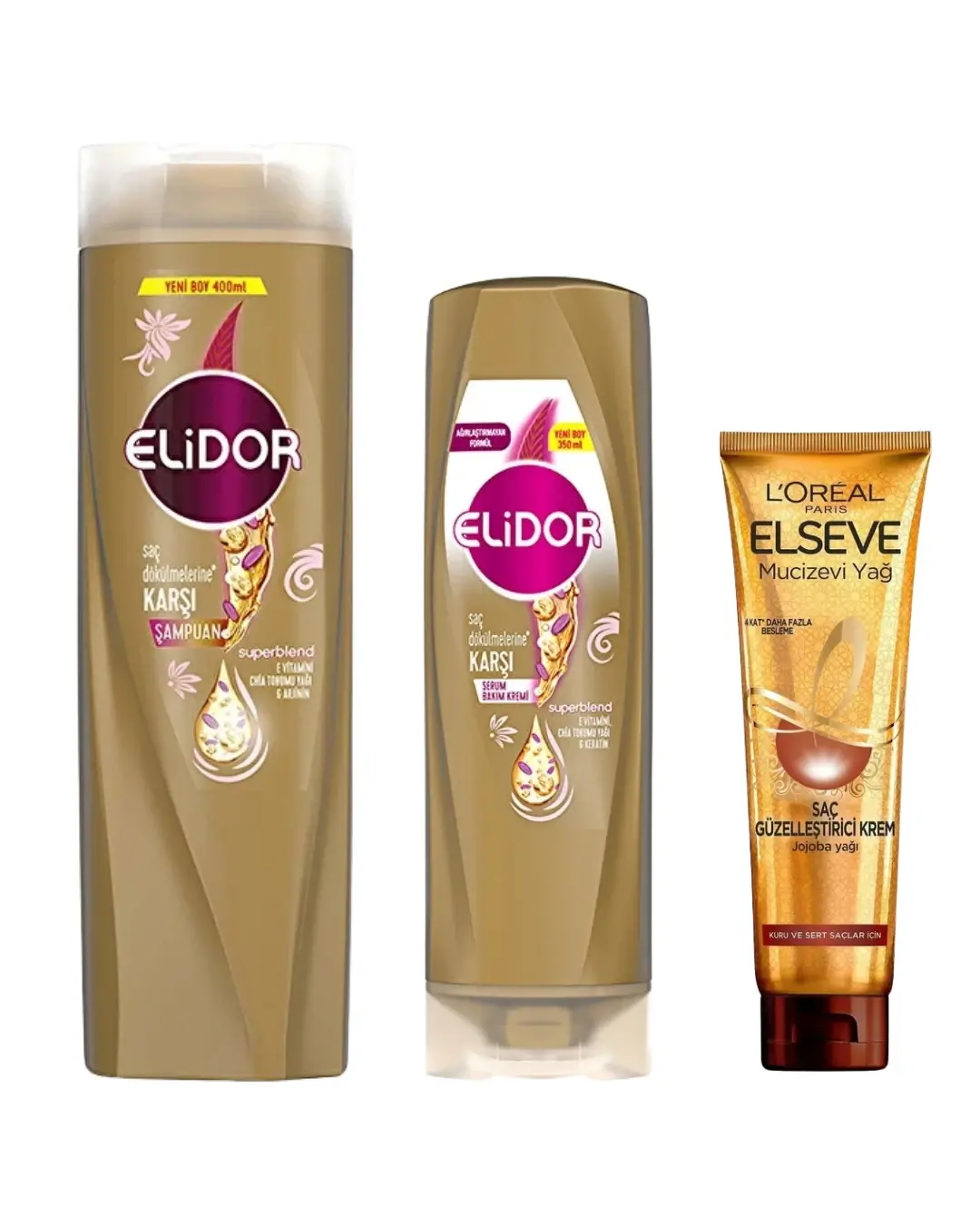 Elidor Superblend Serum Saç Dökülmelerine Karşı 3'Lü Saç Bakım Seti