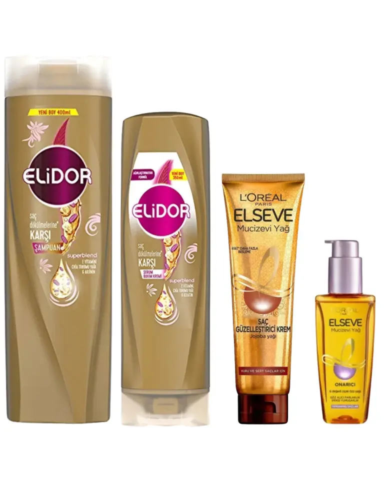 Elidor Superblend Serum Saç Dökülmelerine Karşı 4'Lü Saç Bakım Seti