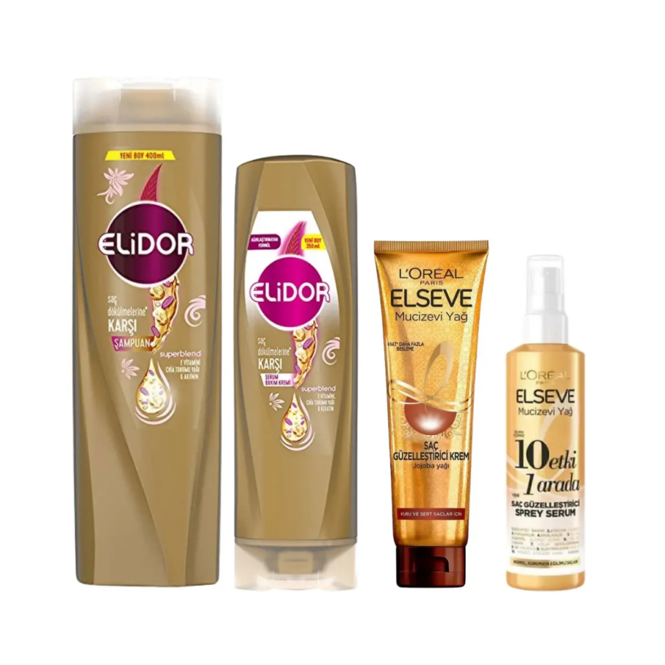 Elidor Superblend Serum Saç Dökülmelerine Karşı Güzelleştirici 3'Lü Saç Bakım Seti