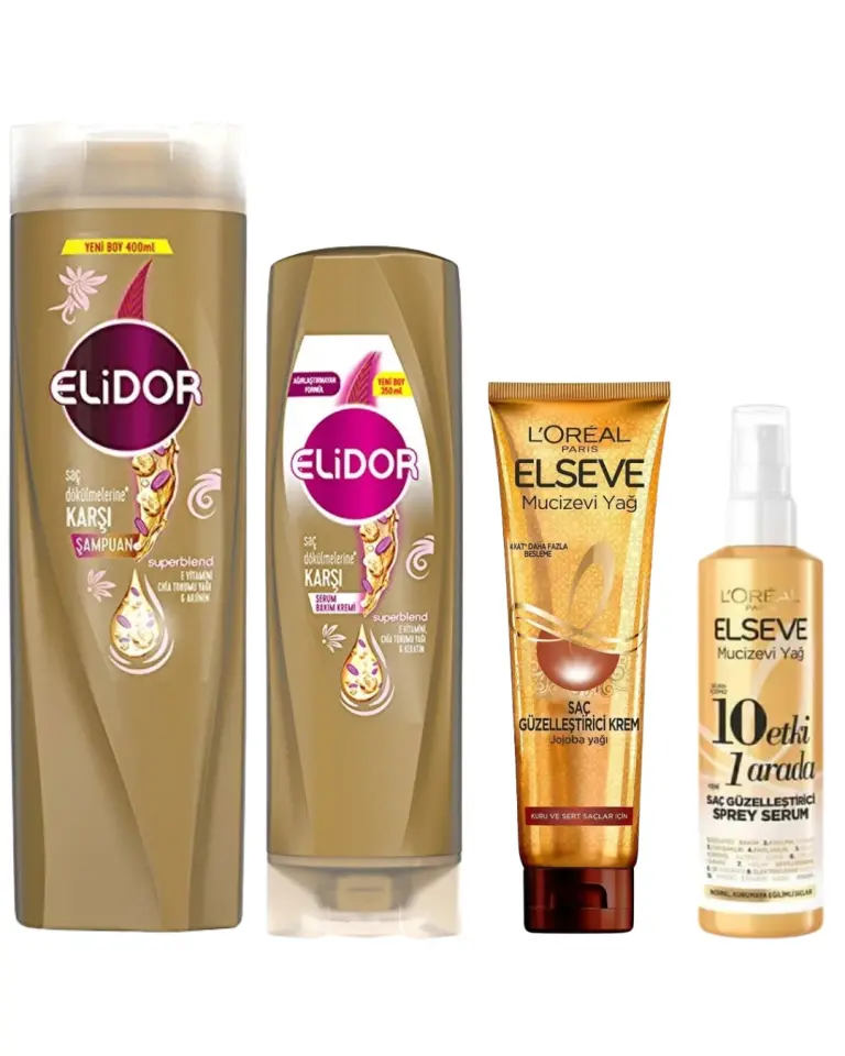 Elidor Superblend Serum Saç Dökülmelerine Karşı Güzelleştirici 3'Lü Saç Bakım Seti