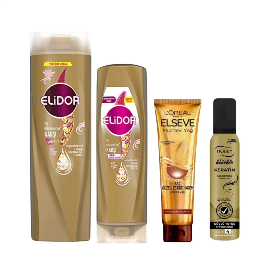 Elidor Superblend Serum Saç Dökülmelerine Karşı Keratin 4'Lü Saç Bakım Seti