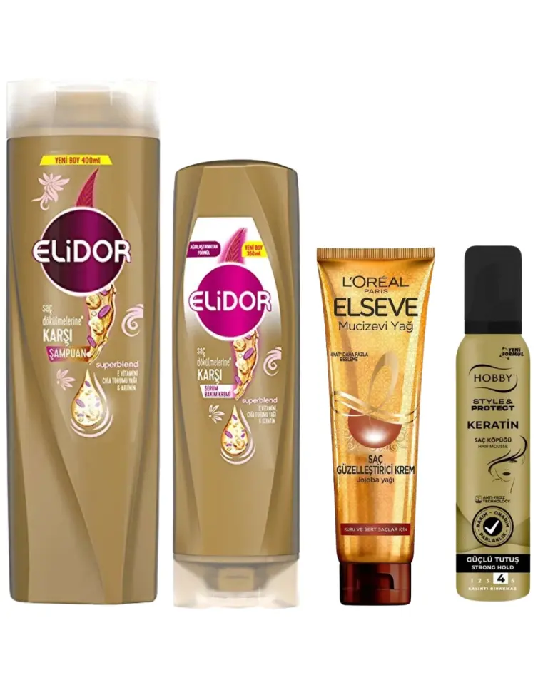 Elidor Superblend Serum Saç Dökülmelerine Karşı Keratin 4'Lü Saç Bakım Seti
