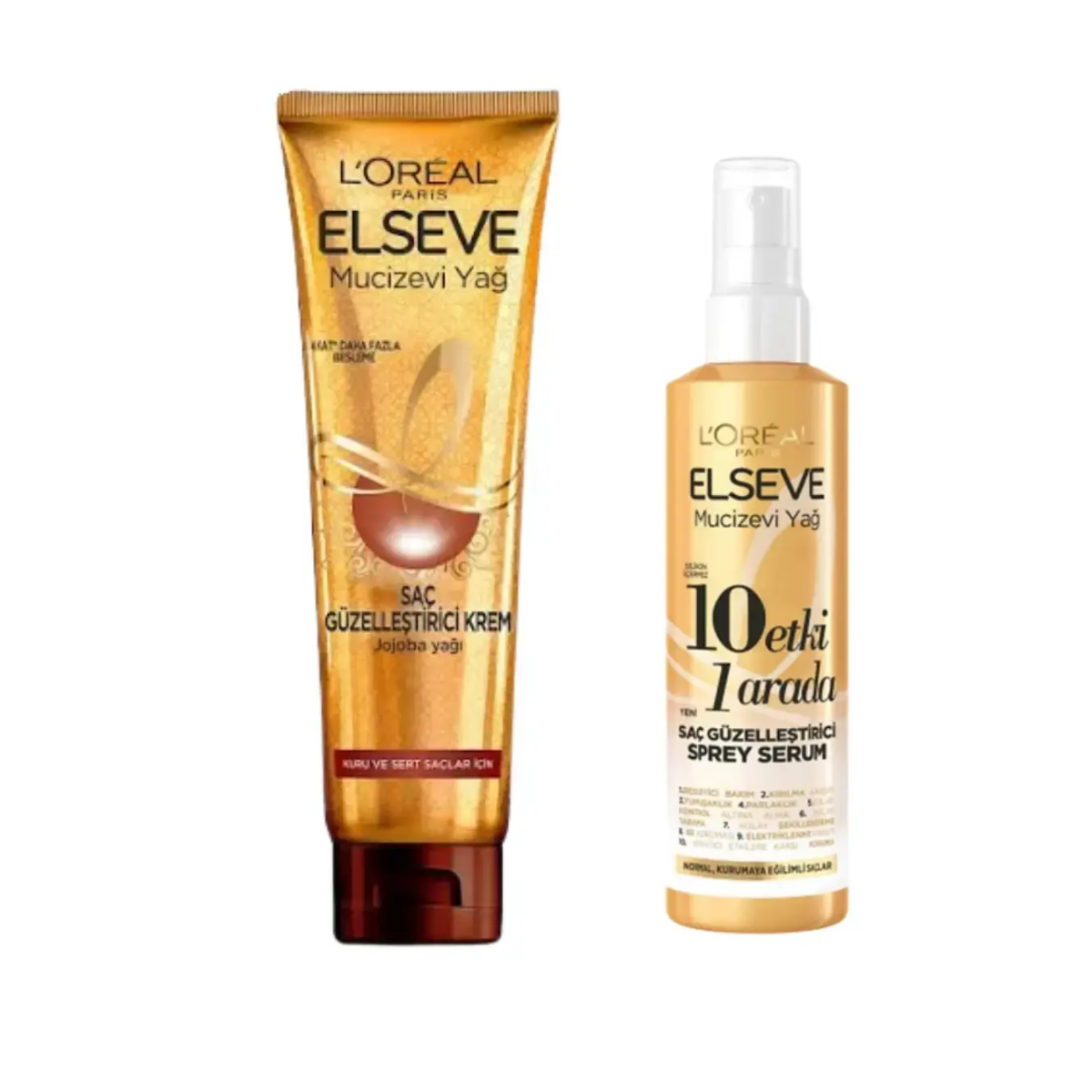 Elseve Mucizevi Yağ Saç Güzelleştirici Krem 150 Ml & 10 Etki 1 Arada Saç Güzelleştirici Sprey Serum