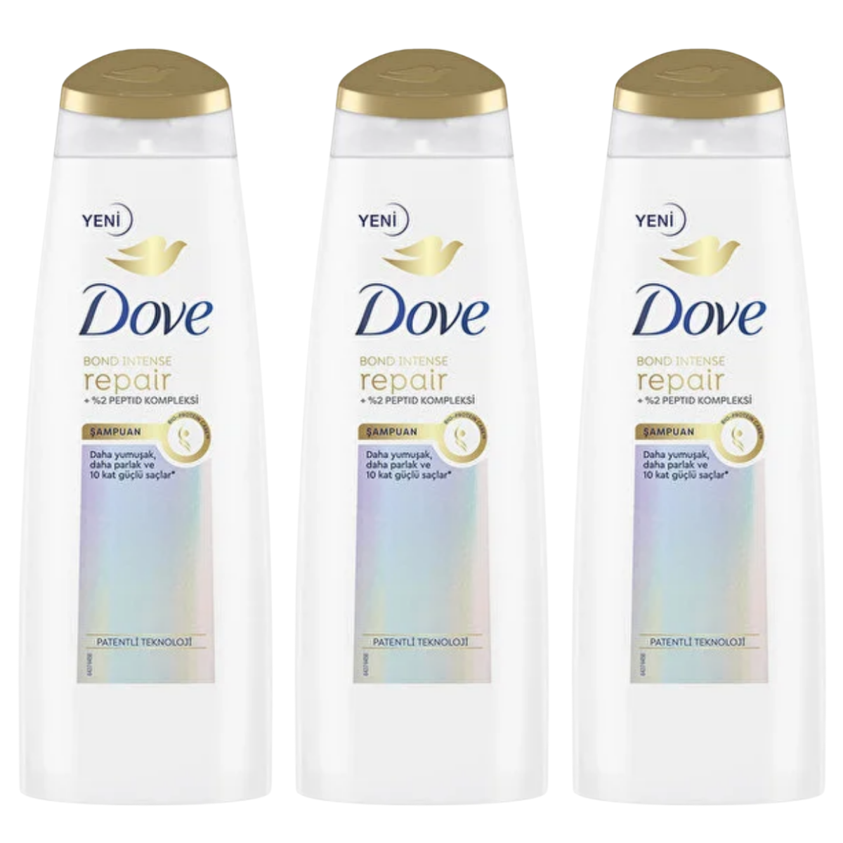 Dove Saç Bakım Şampuanı Bond Intense Repair + Peptid Kompleksi 400 ml x3