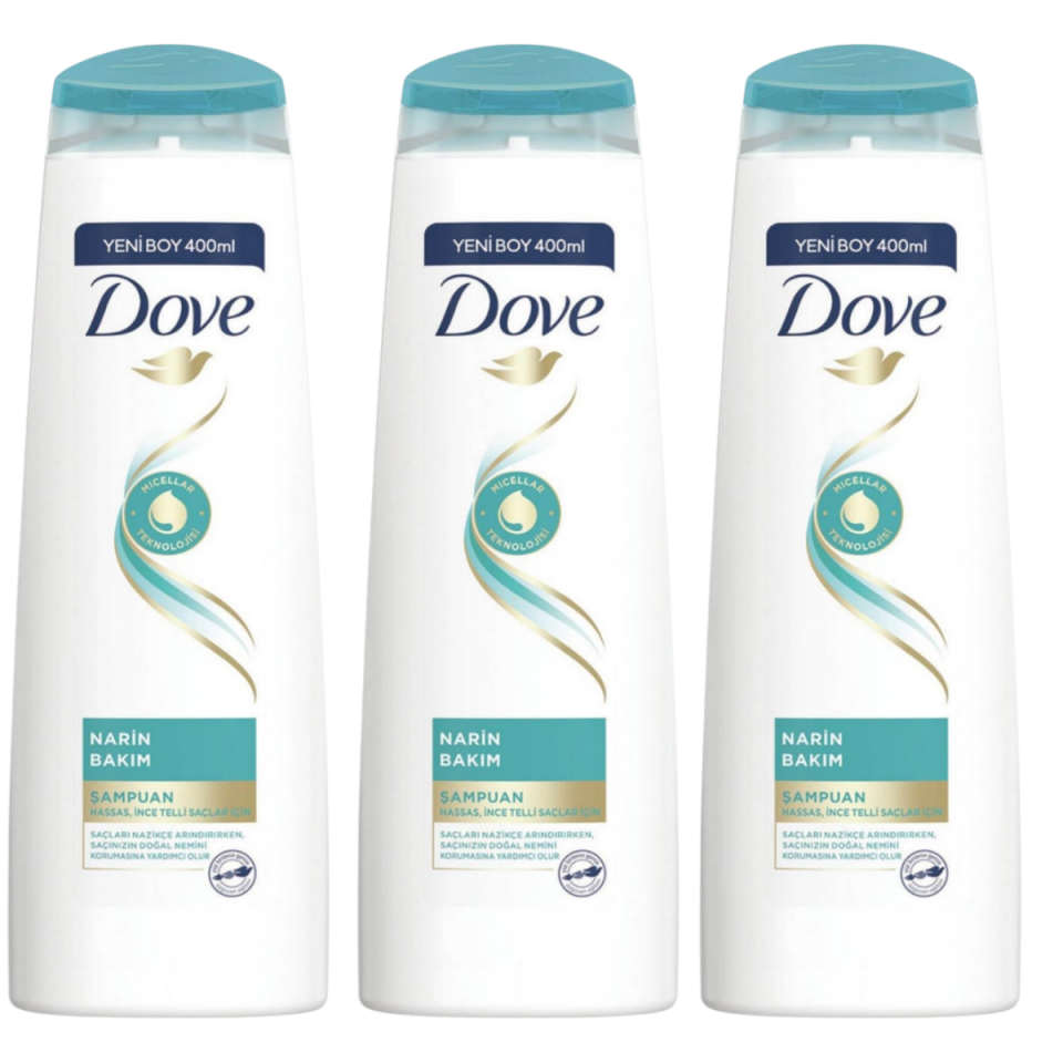 Dove Şampuan Narin Bakım Hassas İnce Telli Saçlara Özel 400 ml x3