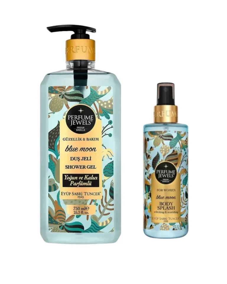 Eyüp Sabri Tuncer Blue Moon Duş Jeli 750 ml + Eyüp Sabri Tuncer Blue Moon 250 ml Vücut Spreyi 2'Li Set