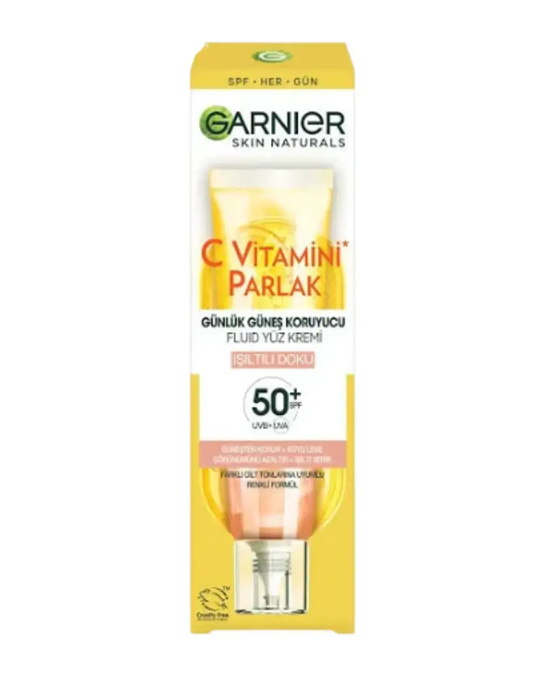 Garnier C Vitamini Parlak Günlük UV Korumalı Güneş Yüz Kremi Işıltılı Doku SPF50+ 40ml