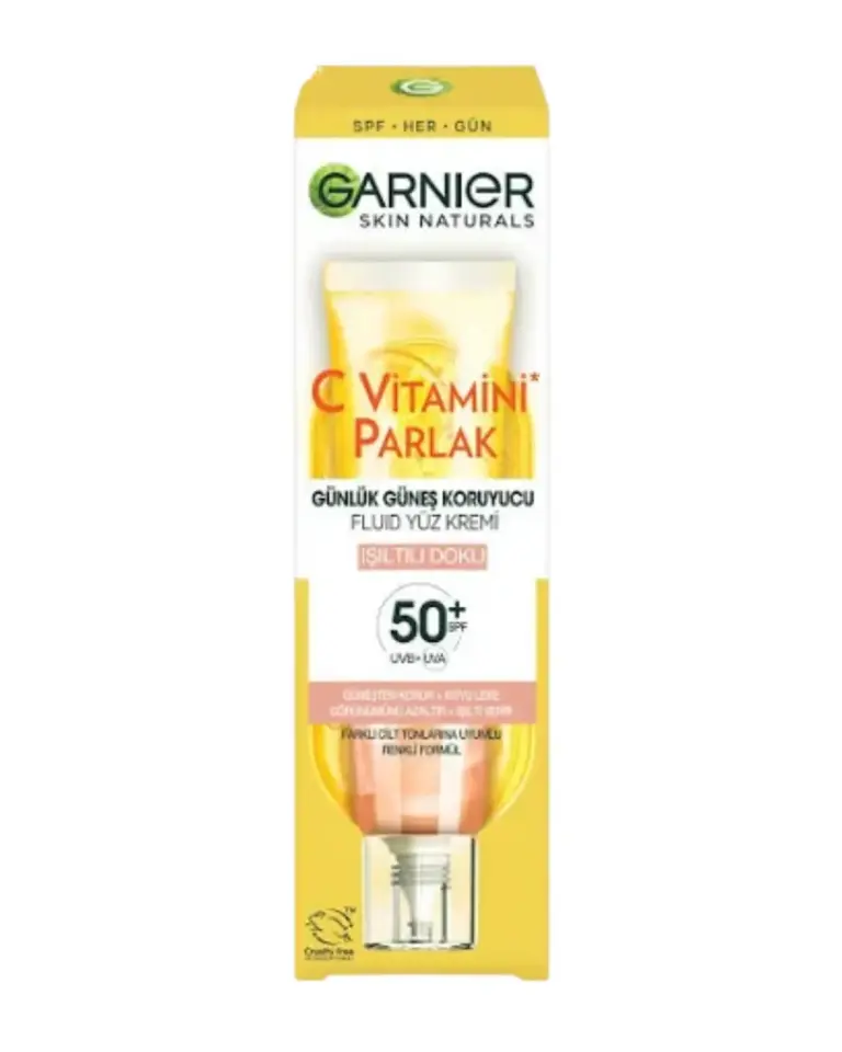 Garnier C Vitamini Parlak Günlük UV Korumalı Güneş Yüz Kremi Işıltılı Doku SPF50+ 40ml
