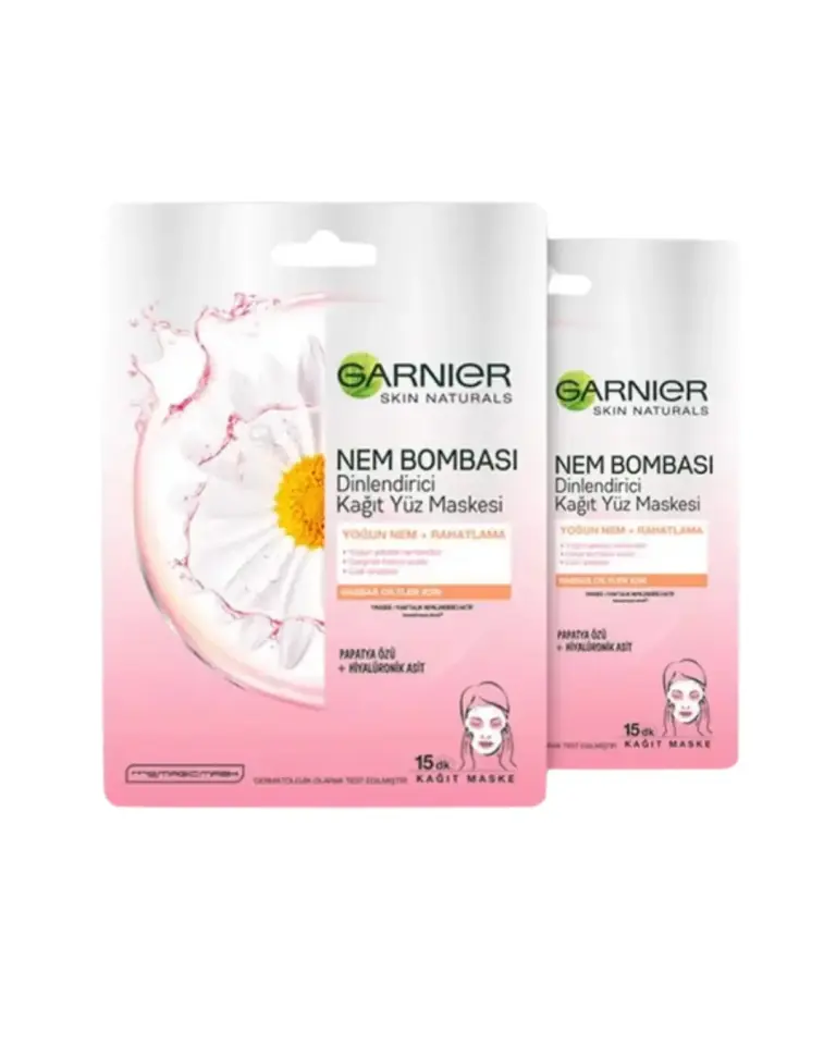 Garnier Kağıt Yüz Maskesi Nem Bombası Dinlendirici 28 gr X 2 Adet