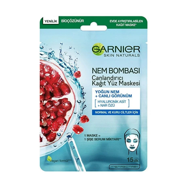 Garnier Nem Bombası Canlandırıcı Kağıt Maske 28 gr