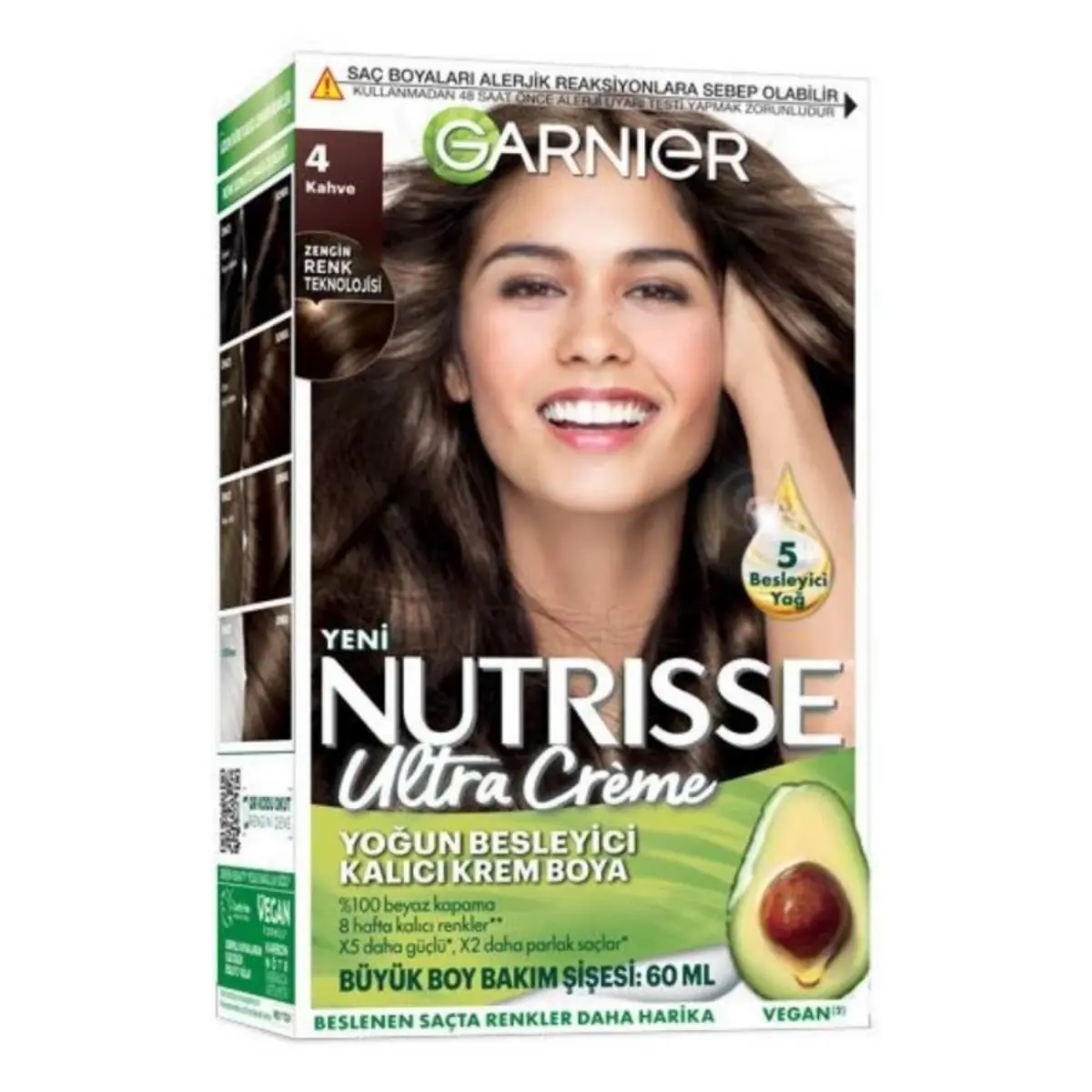 Garnier Nutrisse Yoğun Besleyici Kalıcı Krem Saç Boyası 4 Kahve