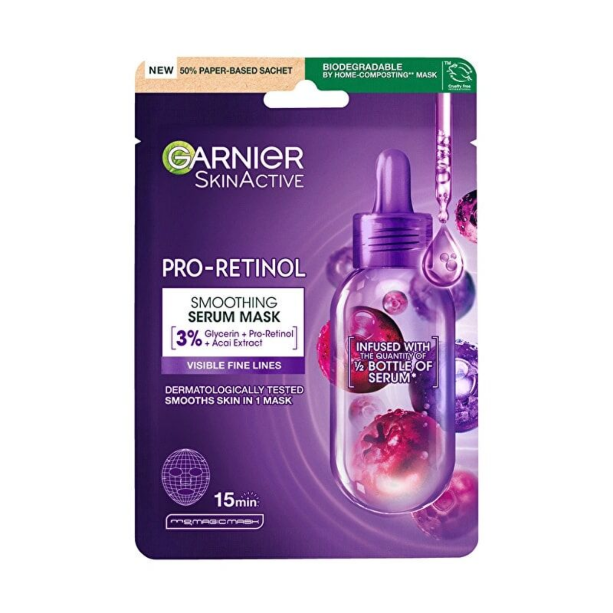 Garnier Pro-Retinol Pürüzsüzleştirici Kağıt Maske