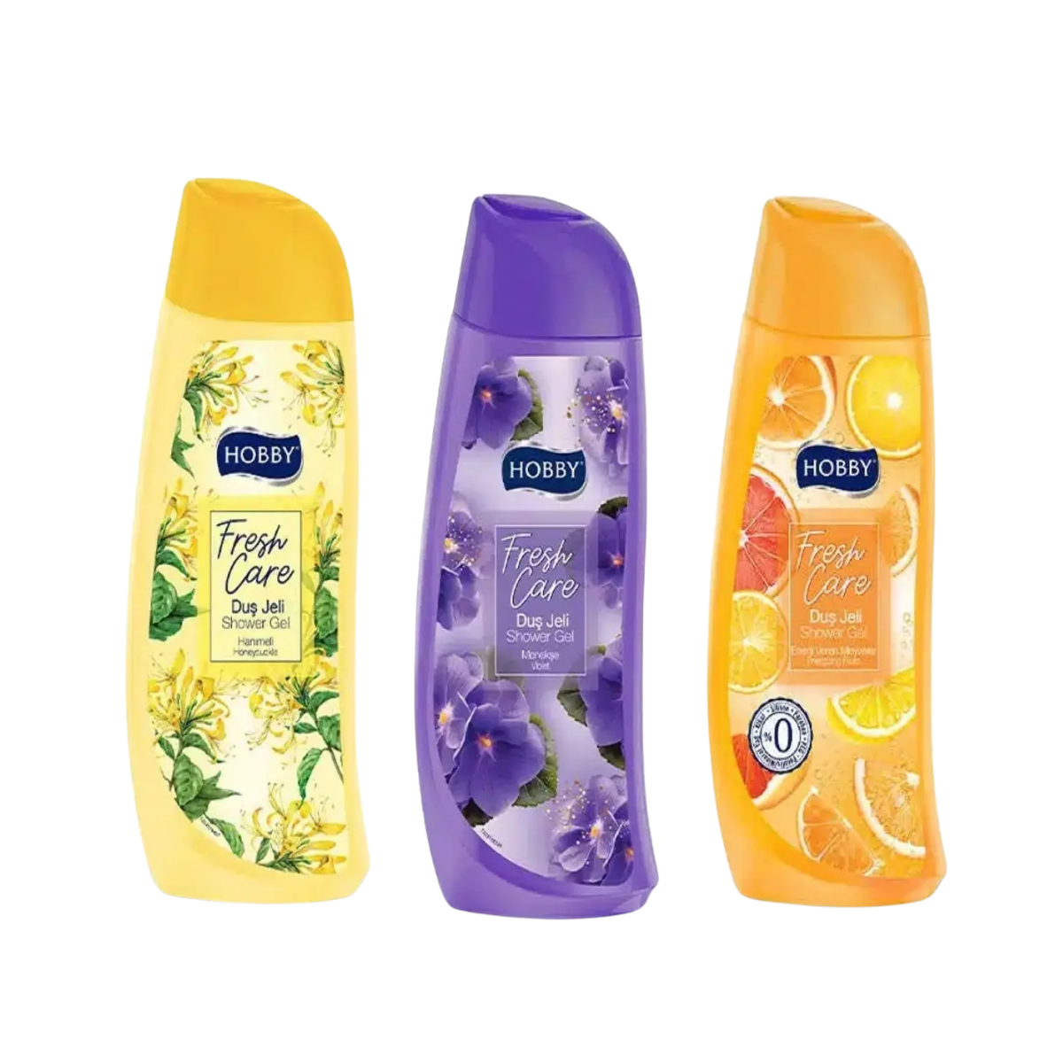 Hobby Fresh Care Duş Jelleri (Hanımeli, Enerji Veren Meyveler, Menekşe 500ml)