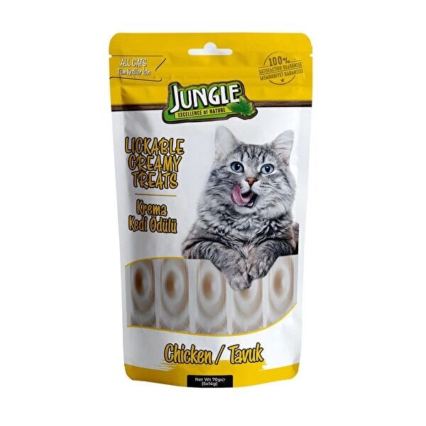Jungle Krema Kedi Ödül Maması Tavuklu 5x14 Gr