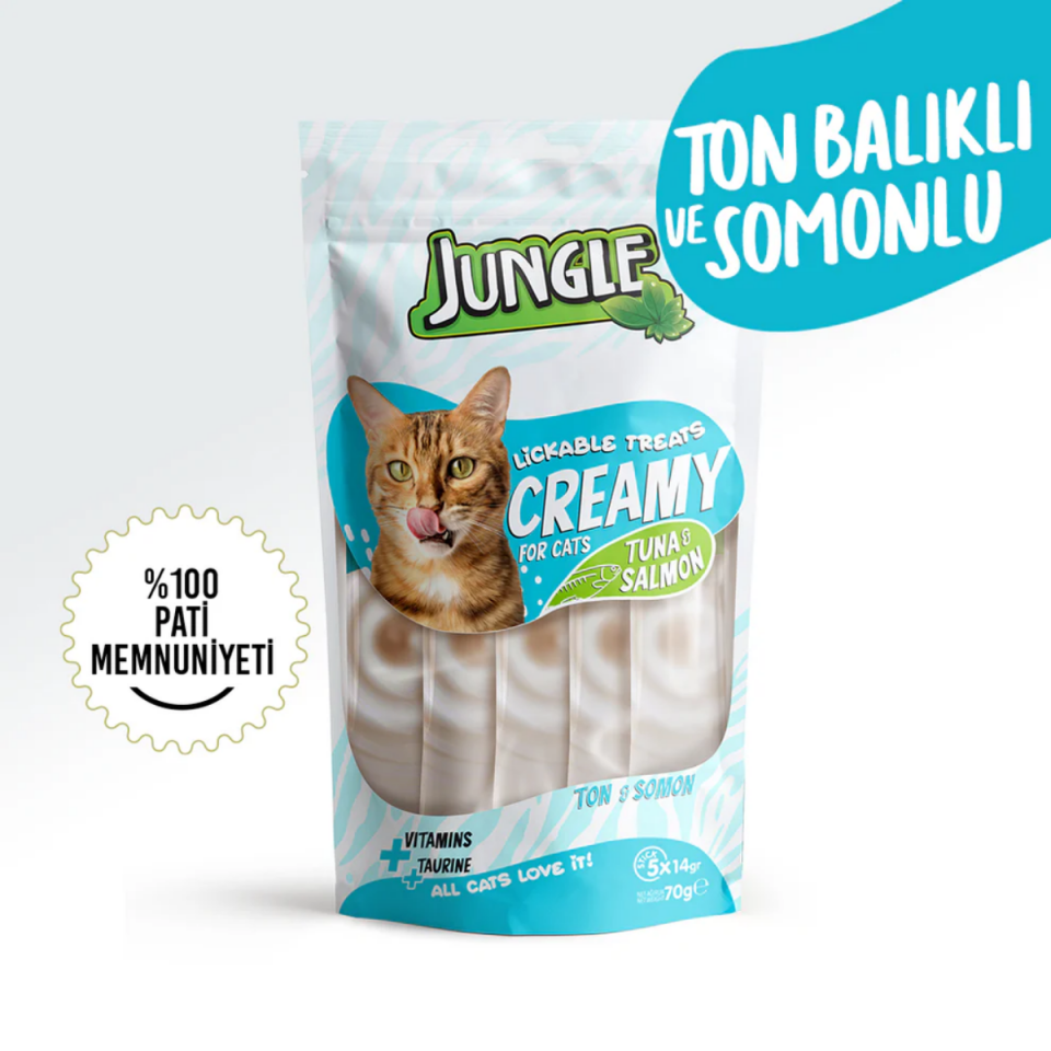 Jungle Krema Kedi Ödül Maması Ton-Somon 5x14 Gr