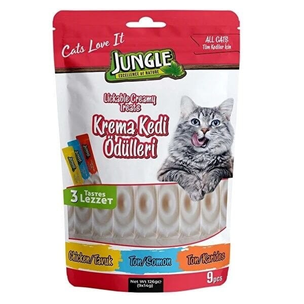 Jungle Mix Kedi Krema Ödül 3 Lezzet 9 Adet X 14 g