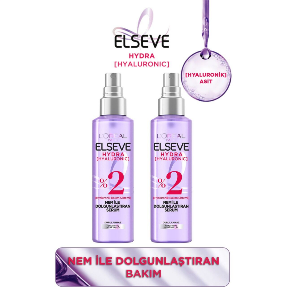 L'oréal Paris Elseve Hydra Hyaluronic Nem ile Dolgunlaştıran Serum 150 ml x 2 adet