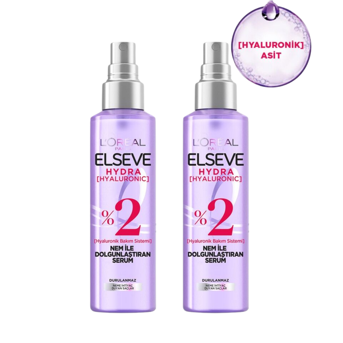 L'oréal Paris Elseve Hydra Hyaluronic Nem ile Dolgunlaştıran Serum 150 ml x 2 adet
