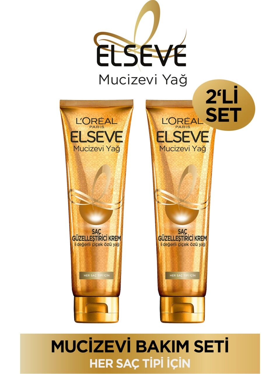 L'oréal Paris Elseve Mucizevi Yağ Saç Güzelleştirici Krem 150 ml x 2 adet
