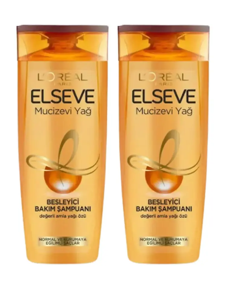 Loreal Elseve Mucizevi Yağ Besleyici Bakım Şampuanı 390 ml 2'li Set