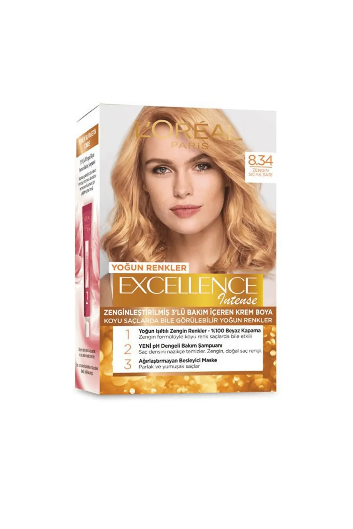 Loreal Excellence Intense Kit Saç Boyası-8-34 Zengin Sıcak Sarı***************159,9