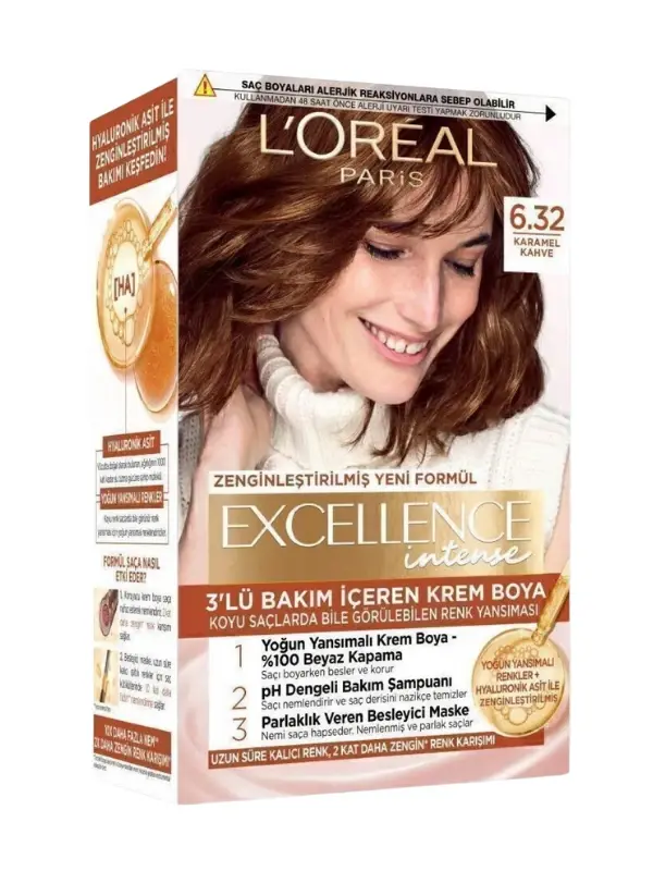 Loreal Paris Excellence Intense Saç Boyası 6.32 Karamel Kahve