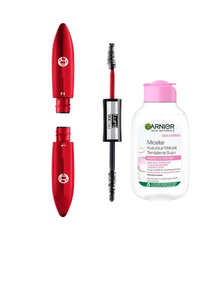 Loreal Paris Pro Xxl Lift Double Sided Maskara+Garnier Micellar Kusursuz Makyaj Temizleme Suyu