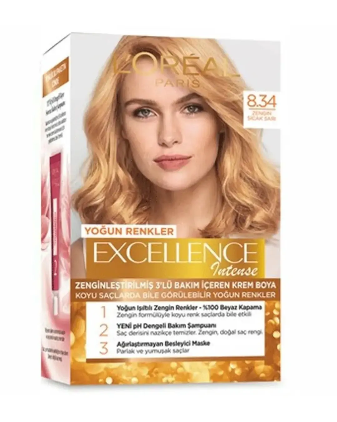 Loreal Paris Saç Boyası - Excellence Intense 8.34 Zengin Sıcak Sarı