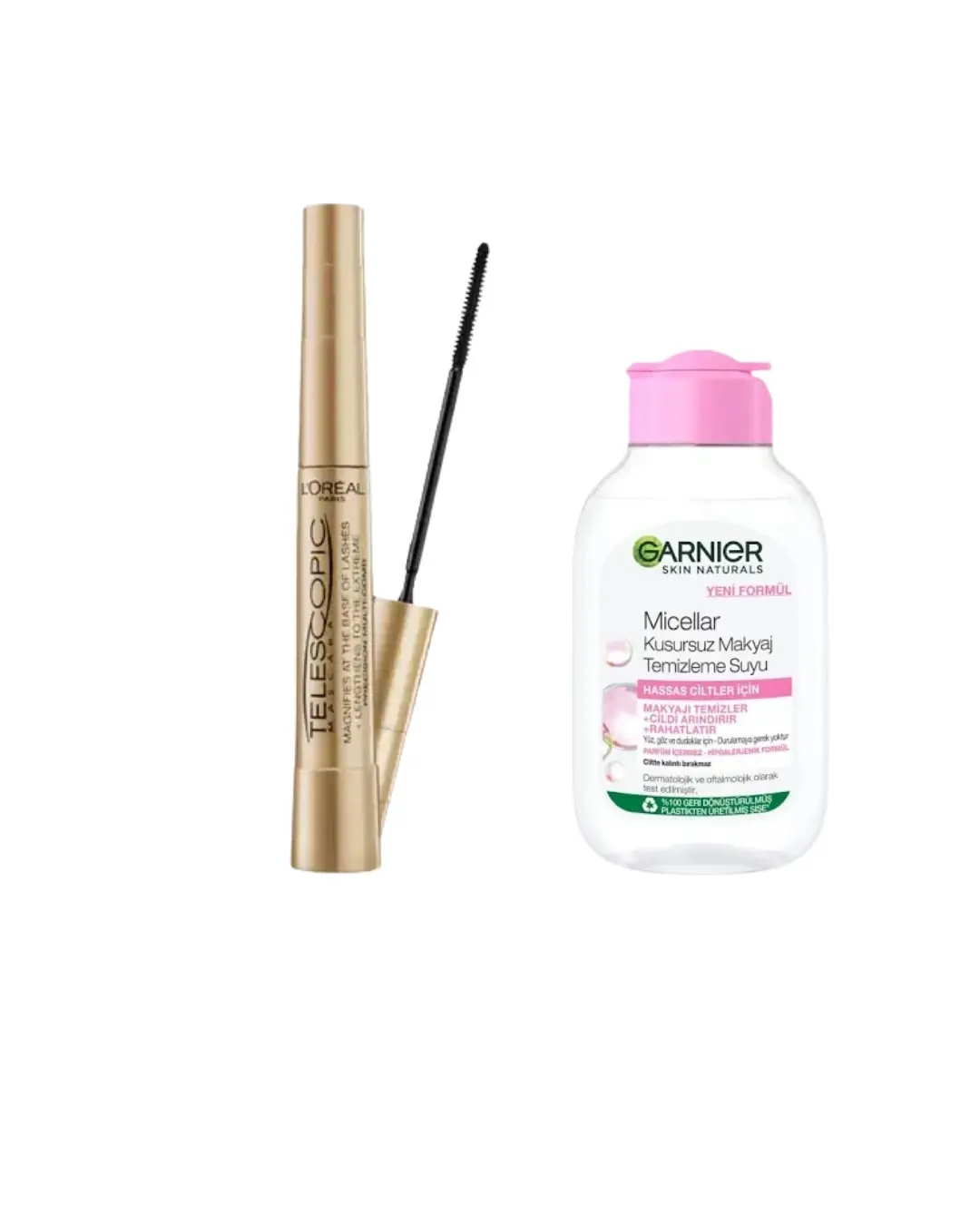Loreal Paris Telescopic Maskara+Garnier Micellar Kusursuz Makyaj Temizleme Suyu